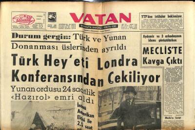 Vatan Gazetesi 28 Ocak 1964 - Türk Heyeti Londra Konferansından Çekiliyor GZ78982 - 1