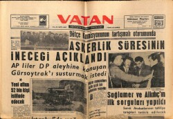 Vatan Gazetesi 29 Aralık 1962 - Askerlik Süresinin İneceği Bildirildi GZ64868 - 1