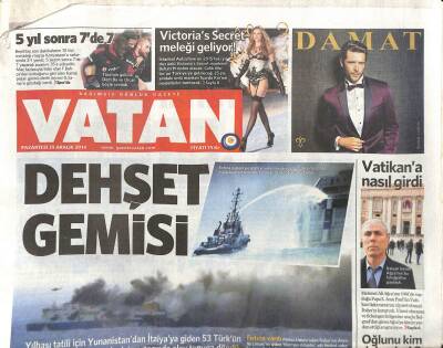 Vatan Gazetesi 29 Aralık 2014 - Victorias Secret Meleği Geliyor - Cizrede İki Plan Birden Uygulandı GZ98289 - 1