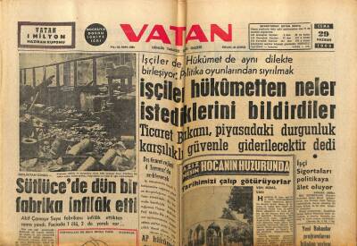 Vatan Gazetesi 29 Haziran 1962 - Kars Cezaevinde 200 Mahkum Ayaklandı GZ78955 - 1
