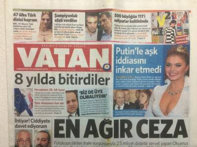 Vatan Gazetesi 29 Haziran 2013 - Alina Kabaeva Putinle Aşk Yağadığını İnkar Etmedi GZ29904 - 1