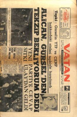 Vatan Gazetesi 29 Kasım 1963 - Ekrem Alican, Cemal Gürsel den Tekzip Bekliyorum Dedi GZ75060 - 1