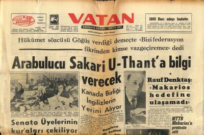 Vatan Gazetesi 29 Mart 1964 - Arabulu Sakari,U - Thanta Bilgi Verecek GZ78780 - 1