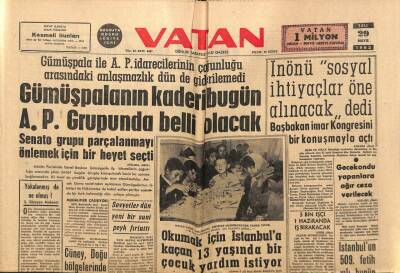 Vatan Gazetesi 29 Mayıs 1962 - Gümüşpalanın Kaderi Bugün Belli Olacak GZ64851 - 2