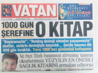 Vatan Gazetesi - 29 Mayıs 2005 - 1000 Gün Şerefine O Kitap GZ46323 - 1