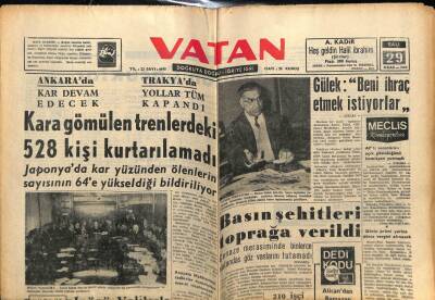 Vatan Gazetesi 29 Ocak 1963 - Kara Gömülen Trenlerdeki 528 Kişi Kurtarılamadı GZ89179 - 1