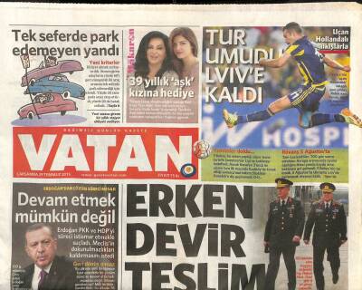 Vatan Gazetesi 29 Temmuz 2015 - Erdoğan PKK Ve HDPyi Süreci İstismar Etmekle Suçladı GZ106727 - 1