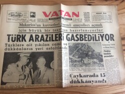 Vatan Gazetesi 3 Ağustos 1964 - Türk Arazileri Gasbediliyor GZ72756 - 2