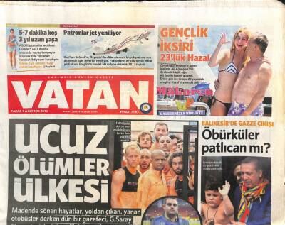 Vatan Gazetesi 3 Ağustos 2014 - Silvio Berlusconiden Kerime El Mahruka 7 Milyon Euro Sus Payı GZ106782 - 1