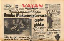 Vatan Gazetesi 3 Ekim 1964 - Rumlar Makariosla Grivasa Cephe Aldılar GZ64748 - 2