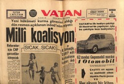 Vatan Gazetesi 3 Haziran 1962 - Milli Koalisyon GZ64841 - 1