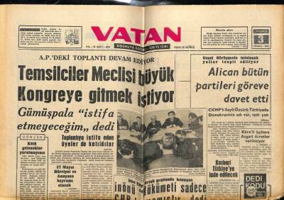 Vatan Gazetesi 3 Nisan 1963 - Şamda Nümayiş Yapılan Gençlere Ateş Açıldı GZ89210 - 1