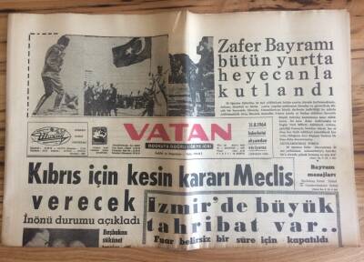 Vatan Gazetesi 30 Ağustos 1964 - Makarios Nasırla Anlaşmaya Vardı GZ72720 - 1