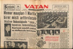 Vatan Gazetesi 30 Aralık 1958 - Memur Maaşları 1 Martta Birer Misli Arttırılacak GZ64676 - 1