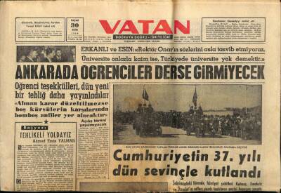 Vatan Gazetesi 30 Ekim 1960 - Cumhuriyetin 37. Yılı Kutlandı GZ78691 - 1