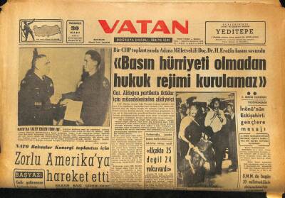 Vatan Gazetesi 30 Mart 1959 - A. Menderes Dün DP Grup Başkanı İle Görüştü GZ86430 - 1
