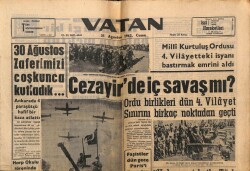 Vatan Gazetesi 31 Ağustos 1962 - Cezayirde İç Savaş Mı? GZ64668 - 2