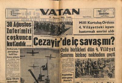 Vatan Gazetesi 31 Ağustos 1962 - Cezayirde İç Savaş Mı? GZ64668 - 1