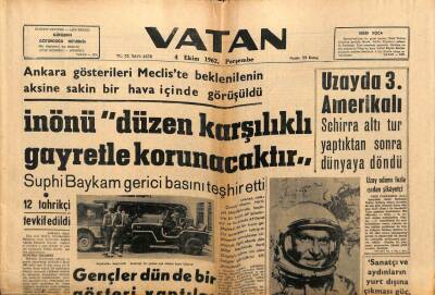 Vatan Gazetesi 4 Ekim 1962 - İnönü Düzen Karşılıklı Gayretle Korunacaktır Dedi GZ64768 - 2