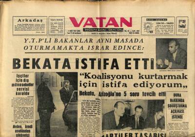 Vatan Gazetesi 4 Ekim 1963 - Oğuz Bekata İstifa Etti GZ78729 - 1