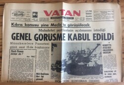 Vatan Gazetesi 4 Eylül 1964 - Kıbrısta Ateşkes Anlaşması Bozuldu GZ72724 - 1