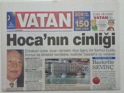 Vatan Gazetesi 4 Eylül 2002 - Erbakan Hocanın Cinliği - Doğum Günü Hediyesi GZ52927 - 1
