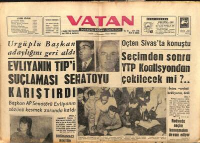 Vatan Gazetesi 4 Kasım 1963 - Evliyanın Tipi Suçlaması Senatoyu Karıştırdı GZ103299 - 2