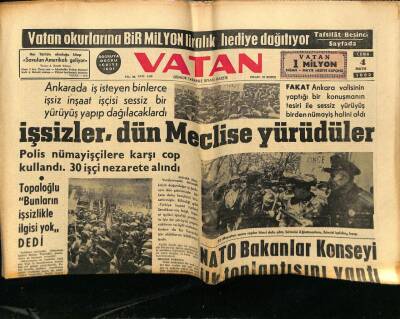 Vatan Gazetesi 4 Mayıs 1962 - İşsizler Dün Meclise Yürüdüler GZ78828 - 1