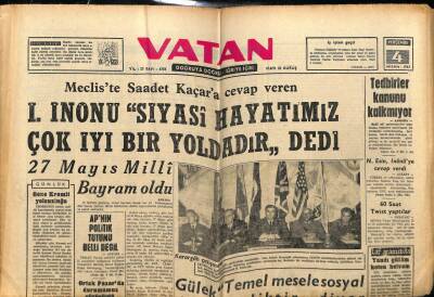 Vatan Gazetesi 4 Nisan 1963 - Suphi Karamanın Eşi Bıçaklandı GZ78974 - 1