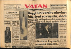 Vatan Gazetesi 4 Şubat 1961 - Salim Başol, Üniversite Olayları Hürriyet Savaşıdır GZ64626 - 2