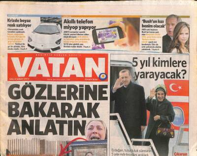 Vatan Gazetesi 4 Şubat 2014 - Akıllı Telefon Miyop Yapıyor - Benjamin Smith Bushun Kızı Benim Olacak GZ106800 - 1
