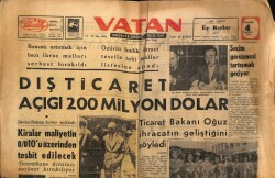 Vatan Gazetesi 4 Temmuz 1963 - Dış Ticaret Açığı 200 Milyon Dolar GZ64921 - 2