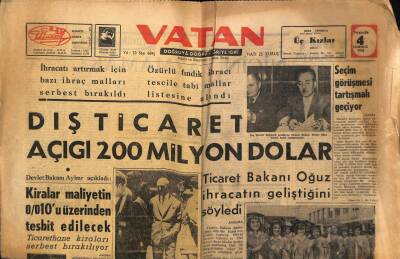 Vatan Gazetesi 4 Temmuz 1963 - Dış Ticaret Açığı 200 Milyon Dolar GZ64921 - 1