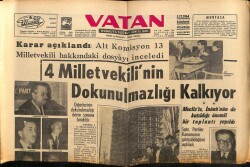 Vatan Gazetesi 5 Aralık 1964 - 4 Milletvekilinin Dokunulmazlığı Kalkıyor GZ64733 - 3