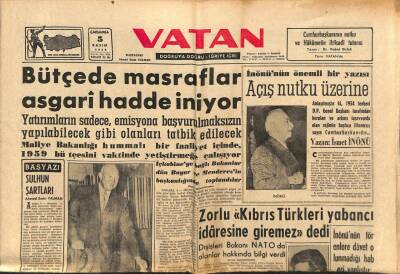 Vatan Gazetesi 5 Kasım 1958 - Kerkükte Kürtler , Türk Halk Saldırdı GZ90416 - 1