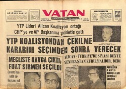 Vatan Gazetesi 5 Kasım 1963 - YTP Koalisyondan Çekilme Kararını Seçimden Sonra Verecek GZ103298 - 1