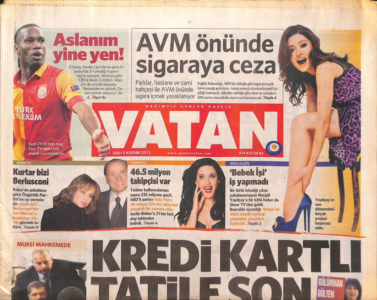 Vatan Gazetesi 5 Kasım 2013 - Sibel Can'dan Yeni Albüm - Yılmaz Güney, Küba'dan ABD'YE Uçarken Çakıldı! GZ136405 - 1