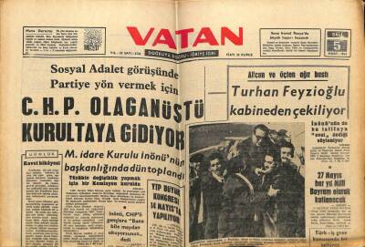 Vatan Gazetesi 5 Mart 1963 - Turhan Feyzioğlu Kabineden Çekiliyor GZ78820 - 1