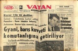 Vatan Gazetesi 5 Mart 1964 - Gyani Barış Kuvveti Komutanlığına Getiriliyor GZ78801 - 1