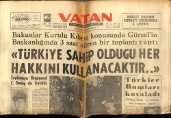 Vatan Gazetesi 5 Nisan 1964 - Türkiye Her Hakkını Kullanacaktır GZ78807 - 1