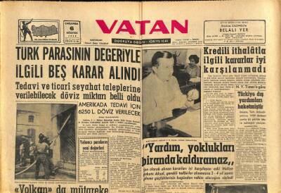 Vatan Gazetesi 6 Ağustos 1958 - Türk Parasının Değeriyle İlgili Beş Karar Alındı GZ91061 - 1