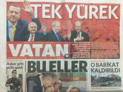 Vatan Gazetesi 6 Ağustos 2016 - Tek Yürek, Bu Eller Öpülür GZ29049 - 1