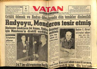 Vatan Gazetesi 6 Aralık 1960 - Radyoya Adnan Menderes Tesir Etmiş GZ78874 - 1