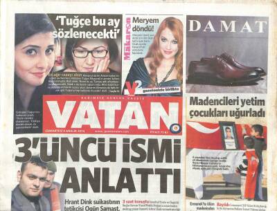 Vatan Gazetesi 6 Aralık 2014 - Ermenekte ki Madenciler Toprağa Verildi GZ100100 - 1
