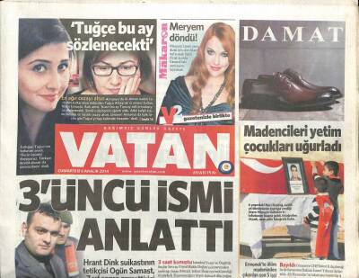 Vatan Gazetesi 6 Aralık 2014 - Ermenekte ki Madenciler Toprağa Verildi GZ100103 - 1
