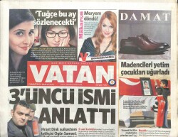 Vatan Gazetesi 6 Aralık 2014 - Ermenekte ki Madenciler Toprağa Verildi GZ100103 - 2