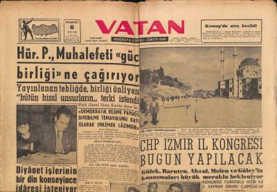 Vatan Gazetesi 6 Ekim 1958 - Kahirede 48 Saat İçinde Yeni Rejimin Esası Açıklanacak GZ91093 - 1