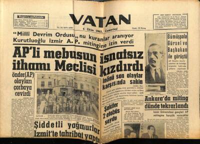 Vatan Gazetesi 6 Ekim 1962 - Meclis De Gaullee Hayır Dedi GZ78975 - 1