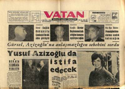 Vatan Gazetesi 6 Ekim 1963 - Yusuf Azizoğlu İstifa Edecek GZ78727 - 1