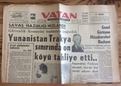 Vatan Gazetesi 6 Eylül 1964 - Yunanistan Trakya Sınırında On Köyü Tahliye Etti GZ72725 - 1
